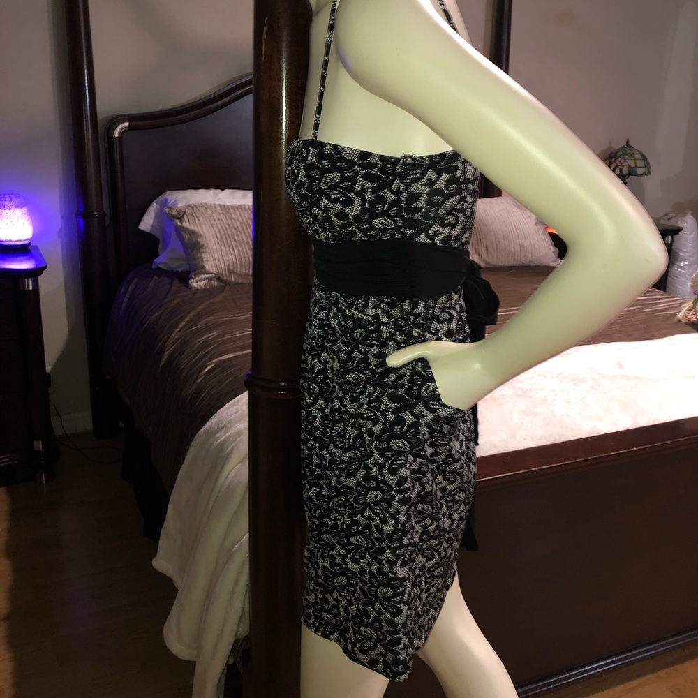 City Triangles S party dress lace print pockets - Picture 2 of 8